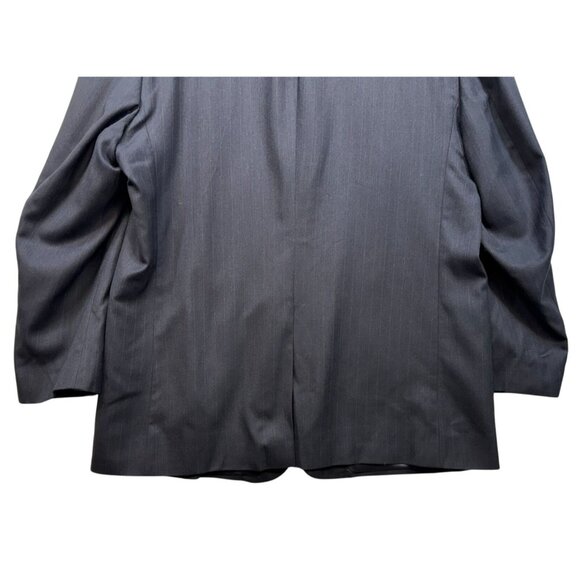 JoS. A. Bank Mens Wool Blazer Jacket 46R Gray Pinstriped Classic - Picture 11 of 13